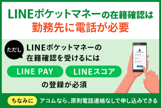 LINEポケットマネーの在籍確認方法をまとめた画像