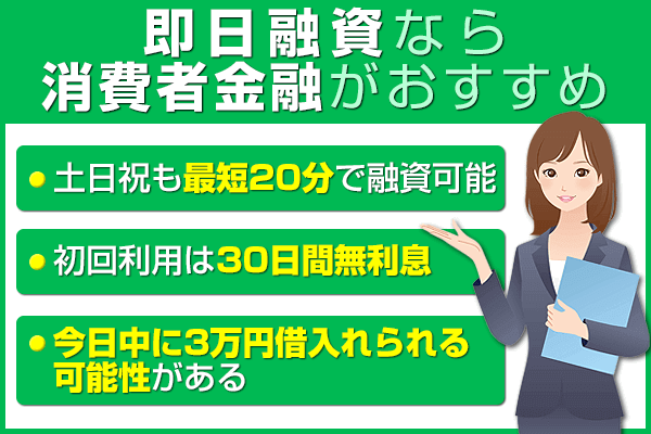 「今すぐ3万借りたいなら即日融資可能な消費者金融がおすすめ」といえる3つの理由を解説