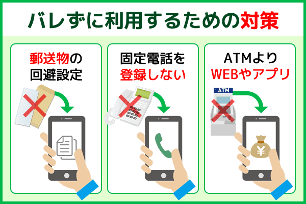 バレずに借入する3つの対策を図解