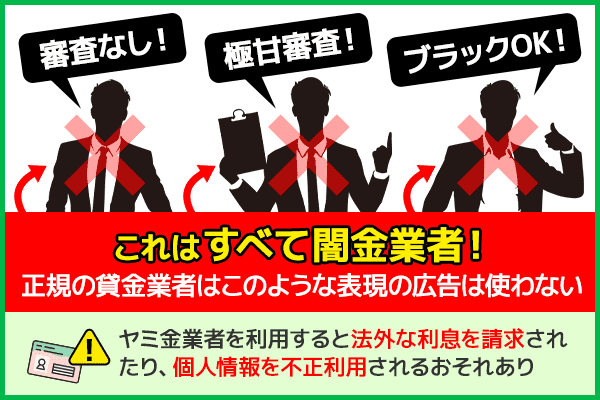 闇金業者の特徴を表した図解