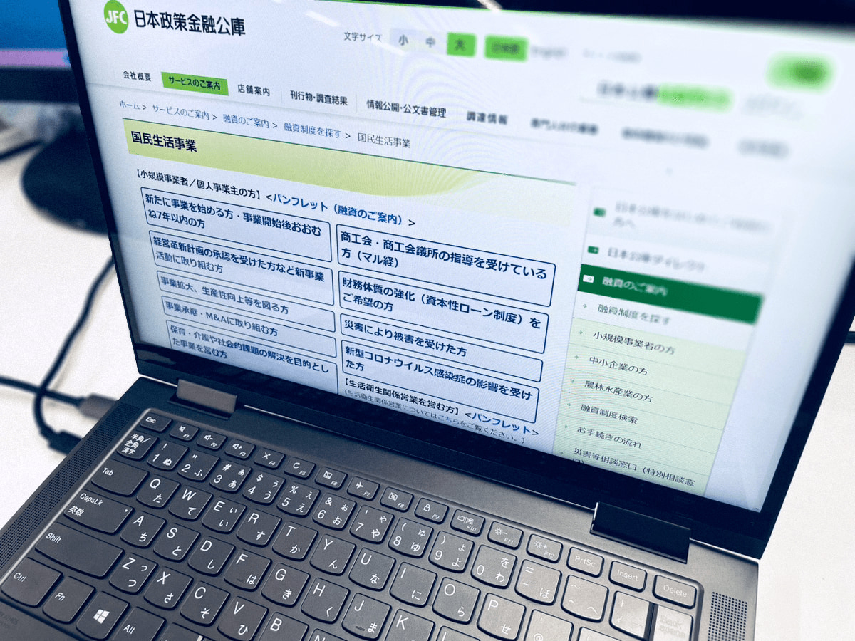 公的融資支援の概要ページ