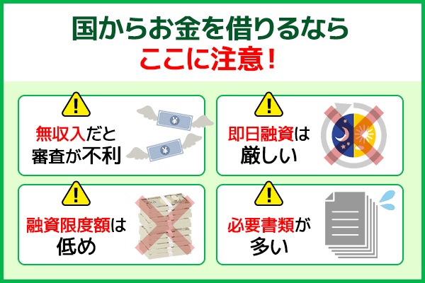 国からお金を借りる際の4つの注意点