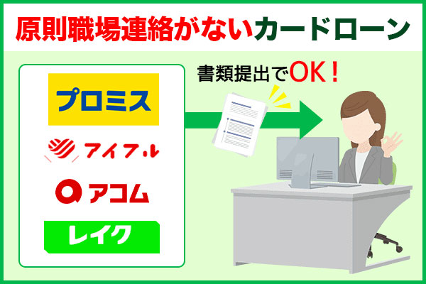 職場連絡なしでバレずに借入できるカードローン一覧