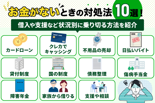 お金がないときの対処法10選！借入や支援など状況別に乗り切る方法を紹介