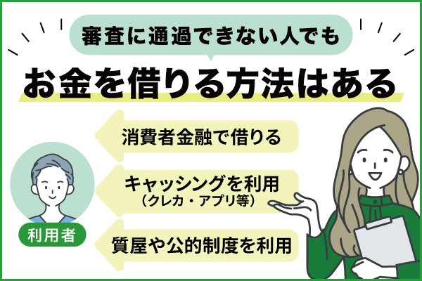 審査に通らない人がお金を借りるには?審査に通過できない理由や審査なしの借入方法も解説