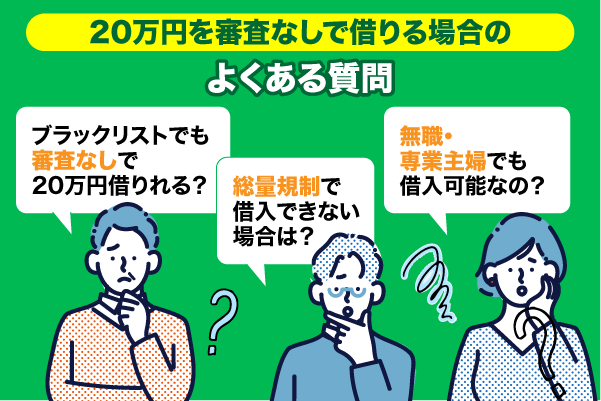 20万円を審査なしで借りる際によくある質問一覧