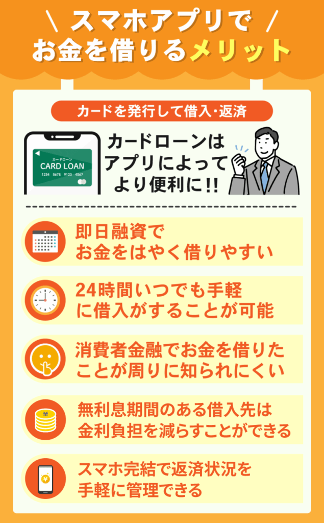 お金を借りるアプリのメリット