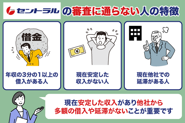 セントラルの審査に通らない人の特徴