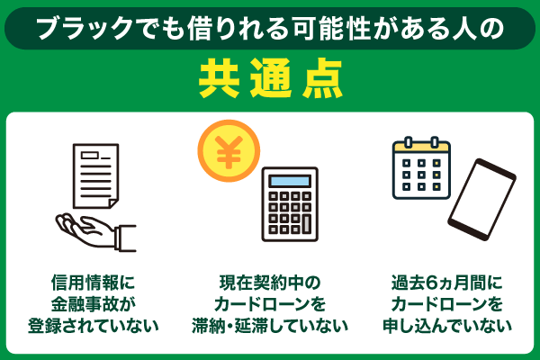 ブラックでも借りれる可能性がある人の共通点を解説している画像