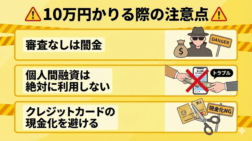 10万円借りる時の注意点