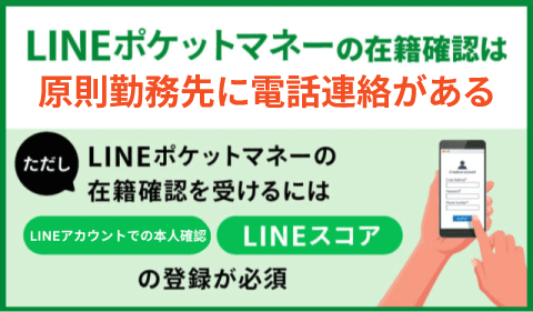 LINEポケットマネーの在籍確認方法をまとめた画像