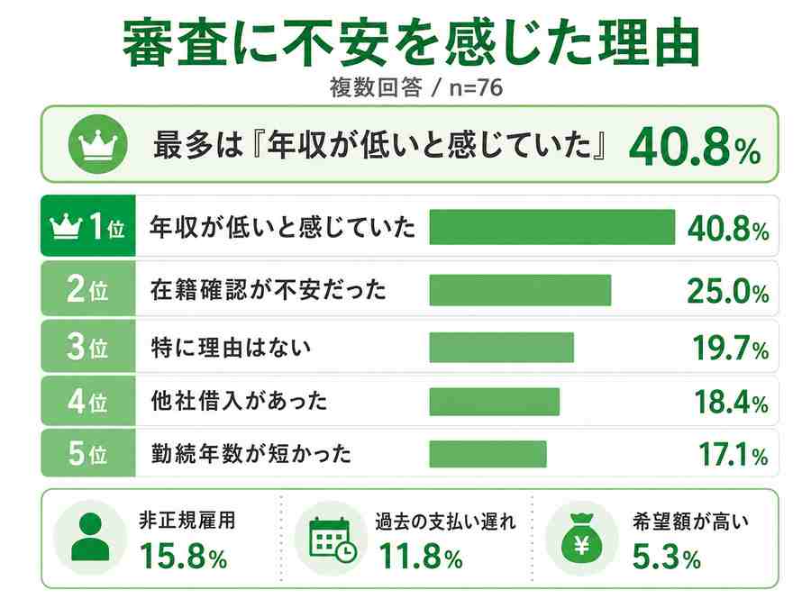審査に案を感じた理由のアンケート結果図解
