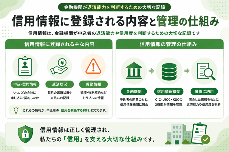 信用情報に登録される内容と仕組みについての解説