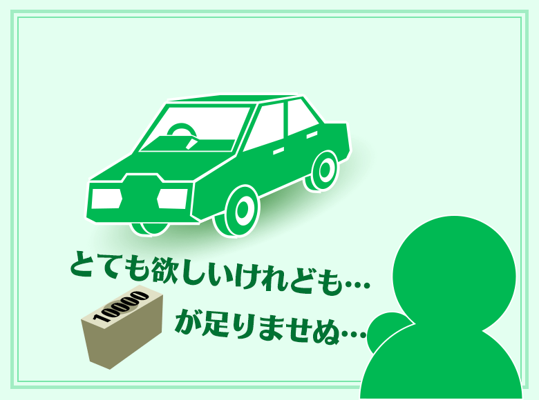 Q1.とても欲しい車があります。でも、所持金が足りません。どうしますか?