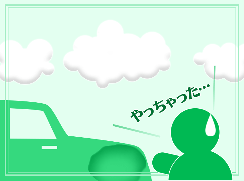 Q6.車同士で接触事故を起こしました!ぶつかられた車はへこんでいます。さて、どうしますか?