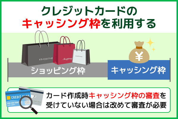 クレジットカードのキャッシング枠は今すぐお金が必要な時におすすめ